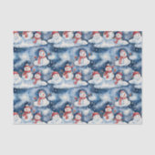 Festive Snowman Pattern in Watercolor 薄葉紙 (正面)
