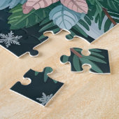 Festive Snowman With Botanicals ジグソーパズル (側面)