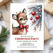Festive snowy forest baby deer Christmas invites 招待状