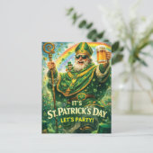 Festive St. Patrick's Day Party Illustration  ポストカード (スタンド正面)