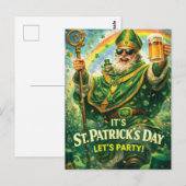 Festive St. Patrick's Day Party Illustration  ポストカード (正面/裏面)
