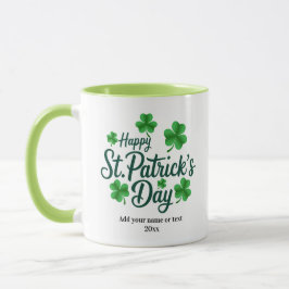 Festive St. Patrick's Day with Shamrock Border マグカップ