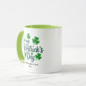 Festive St. Patrick's Day with Shamrock Border マグカップ (正面左)