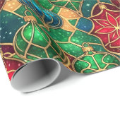 Festive Stained Glass Ornament Pattern ラッピングペーパー (ロールコーナー)