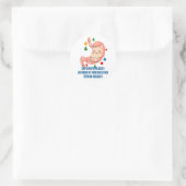 Festive Stomach Cartoon for Holiday Gastro Heroes ラウンドシール (バッグ)