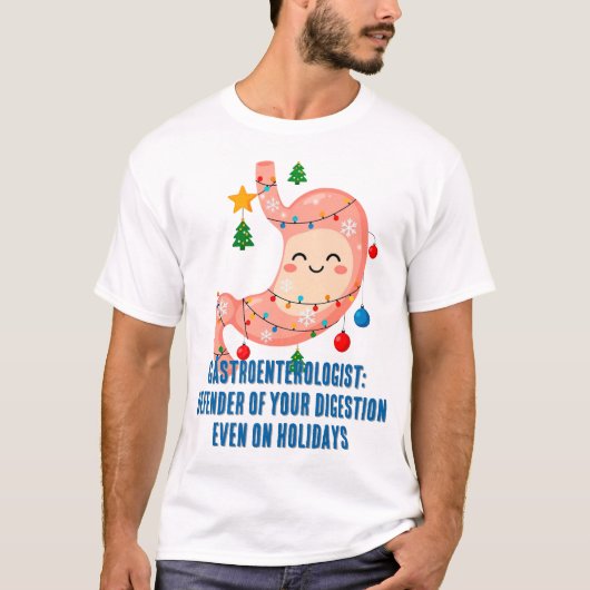 Festive Stomach Cartoon for Holiday Gastro Heroes Tシャツ (正面)