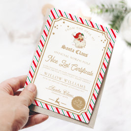 festive Stripe Nice List 認定カード 招待状