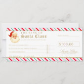 Festive Stripe Santa Cheque Gift Voucher Card 招待状 (正面)