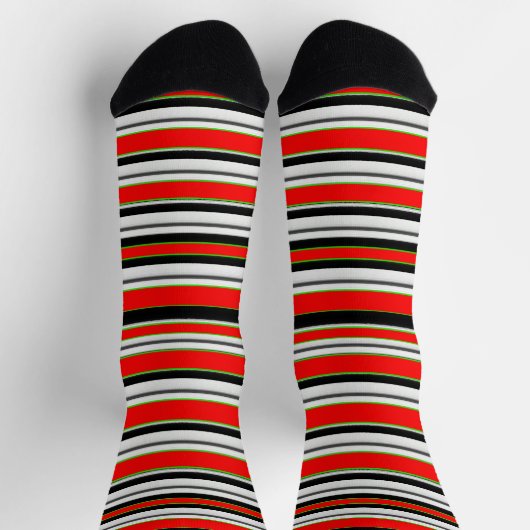 Festive Stripe Socks – Bold Cozy Style ソックス (上部)