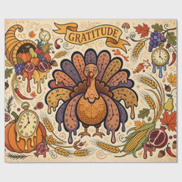 Festive Surreal Art Thanksgiving ラッピングペーパー
