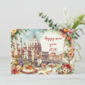 Festive Table in Italy New Year シーズンカード (スタンド正面)