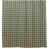 Festive Tartan Curtain Red Green Gift for Décor シャワーカーテン (正面)