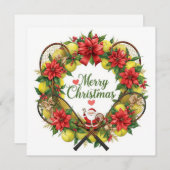 Festive Tennis Wreath for Christmas シーズンカード (正面/裏面)