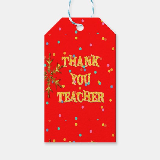 Festive Thank You Teacher ギフトタグ (正面)