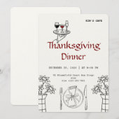 Festive Thanksgiving | Cozy Party 招待状 (正面/裏面)