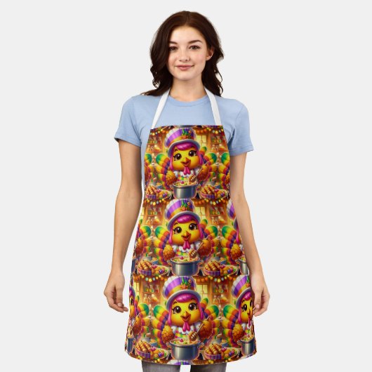 Festive Thanksgiving (Holiday) エプロン (着用した状態)