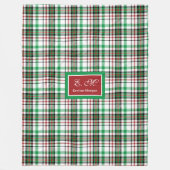 Festive Throw Blanket Classic Red Green Christmas フリースブランケット (正面)