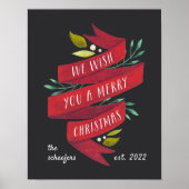 Festive Tidings | Personalized Christmas Holiday ポスター (正面)