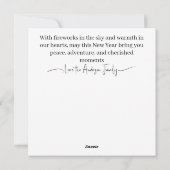 Festive Train Station with Fireworks and New Year シーズンカード (裏面)