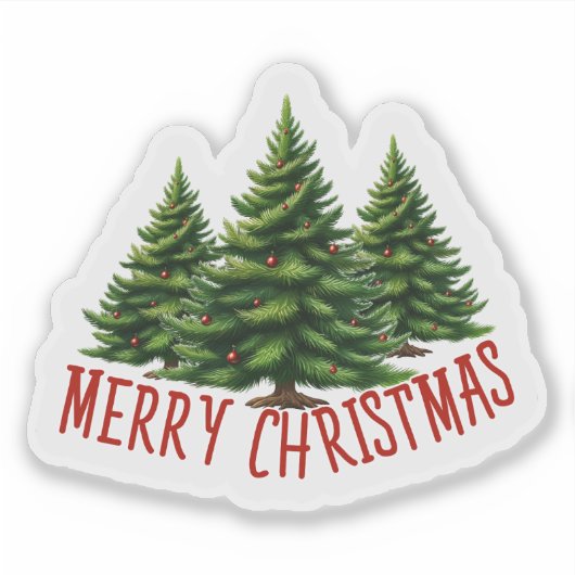 Festive Tree Christmas Sticker シール (正面)