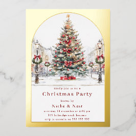 Festive Tree Gold Arch Corporate Christmas Party 箔招待状