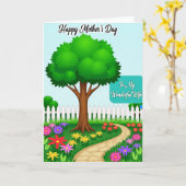 Festive Tree Mothers Day Card カード (黄色い花)