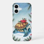 Festive Turtle Flat Holiday  iPhone 16ケース (裏面)