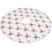 Festive Twin Candy Canes Holiday  ブラッシュドポリエステルツリースカート (アングル)