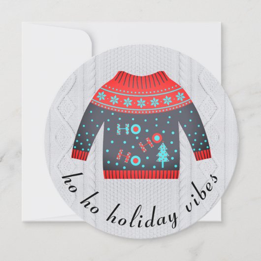  festive ugly Christmas sweater holiday vibe シーズンカード (正面)