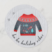  festive ugly Christmas sweater holiday vibe シーズンカード (正面/裏面)