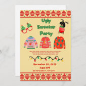 Festive Ugly Sweater Party Invitation  招待状 (正面/裏面)
