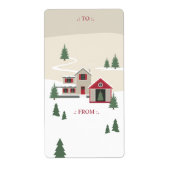 Festive Vintage Christmas Tree Farm To From ラベル (正面)