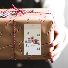 Festive Vintage Christmas Tree Farm To From ラベル