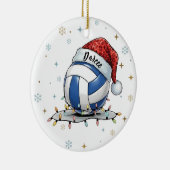 Festive Volleyball Holiday Design with Snowflakes  セラミックオーナメント (右)