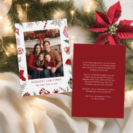 Festive Watercolor Christmas Frame Photo シーズンカード