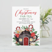 Festive Watercolor Christmas Tea Party  招待状 (スタンド正面)