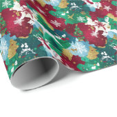 Festive Watercolor Holiday Silhouettes  ラッピングペーパー (ロールコーナー)