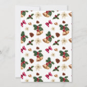 Festive Watercolor Pines Berries Christmas Party 招待状 (裏面)