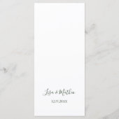 Festive Watercolor Rose Poinsettia Holiday Wedding メニュー (裏面)