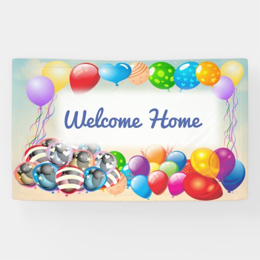 Festive Welcome Home Balloon Banner 横断幕 (横)