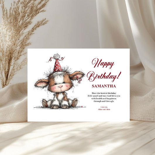 Festive whimsical animals party vibe kids greeting