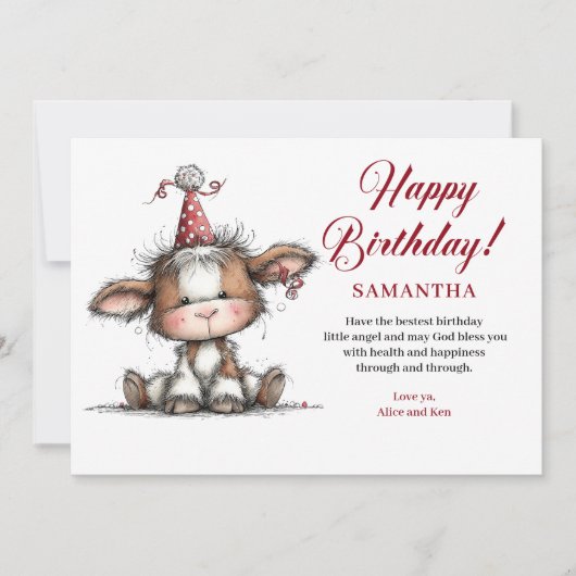 Festive whimsical animals party vibe kids greeting (正面)