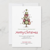 Festive whimsical Christmas tree greeting card シーズンカード (正面)