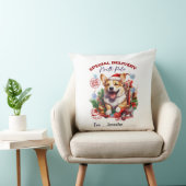 Festive Whimsical Corgi Christmas Throw Pillow クッション (椅子)