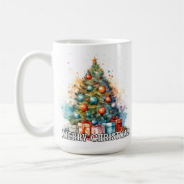 Festive Whimsical Merry Christmas Tree コーヒーマグカップ