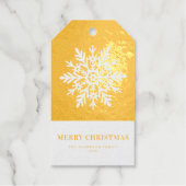 Festive Whimsical Snowflake Merry Christmas ギフトタグ (正面)