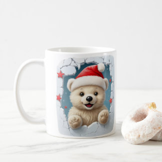 Festive White Featuring Teddy Bear And Icy Design コーヒーマグカップ