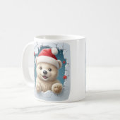 Festive White Featuring Teddy Bear And Icy Design コーヒーマグカップ (正面左)