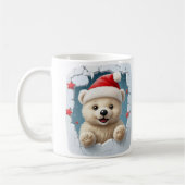 Festive White Featuring Teddy Bear And Icy Design コーヒーマグカップ (左)