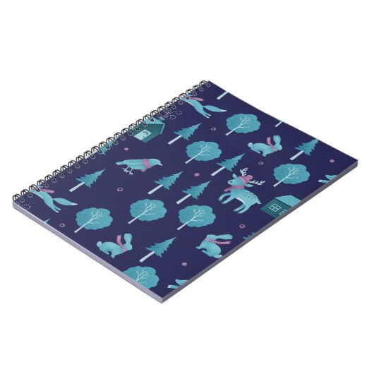 Festive Winter Animals ノートブック (左側)